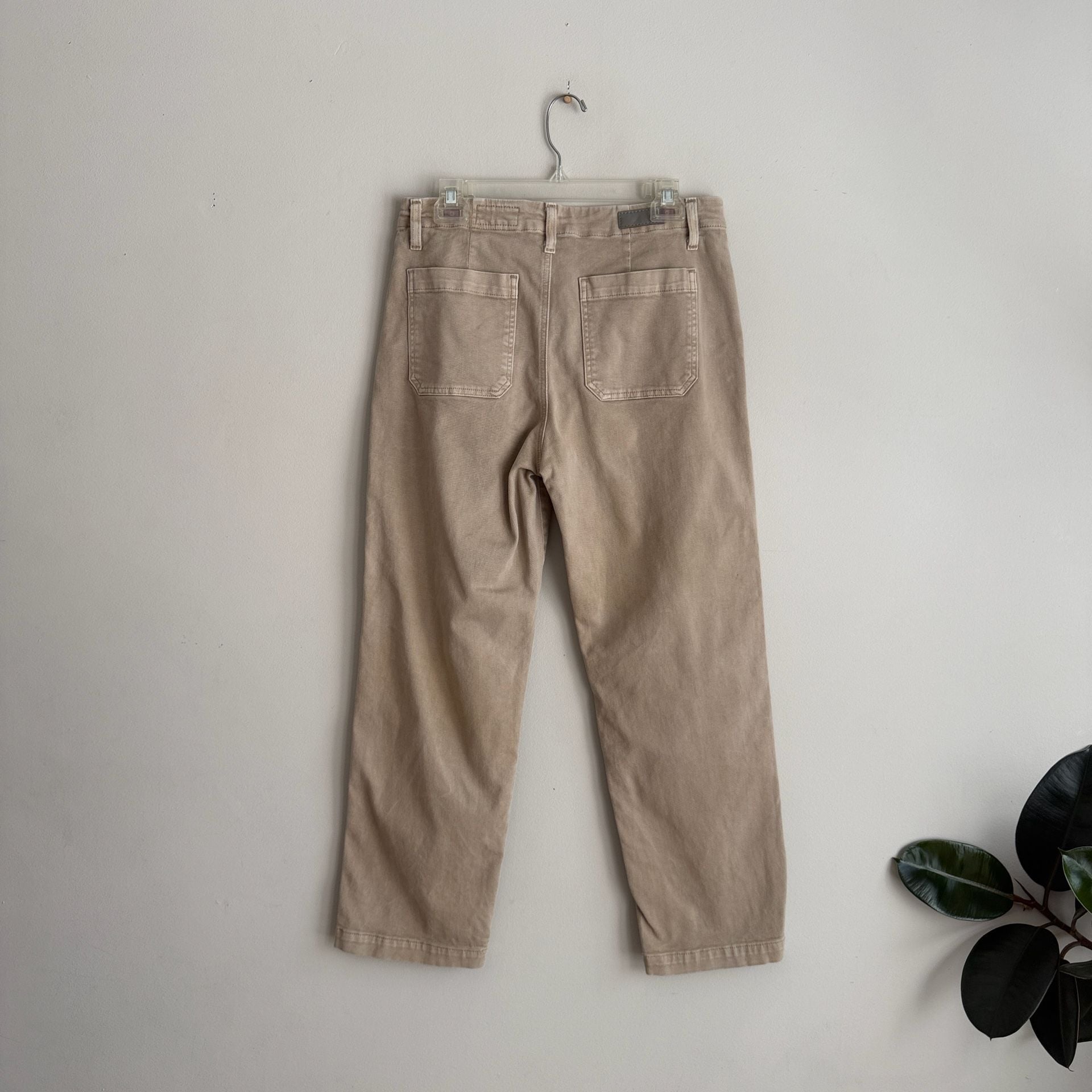 AG Analeigh High-Rise Straight Crop Pants Sulfur Desert Taupe 7