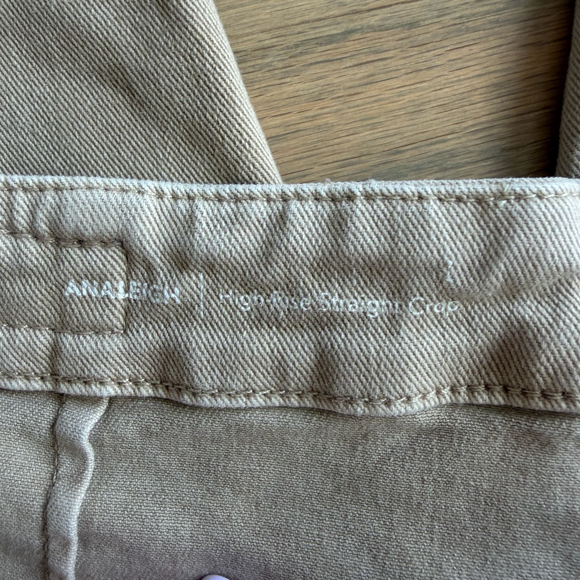 AG Analeigh High-Rise Straight Crop Pants Sulfur Desert Taupe 8
