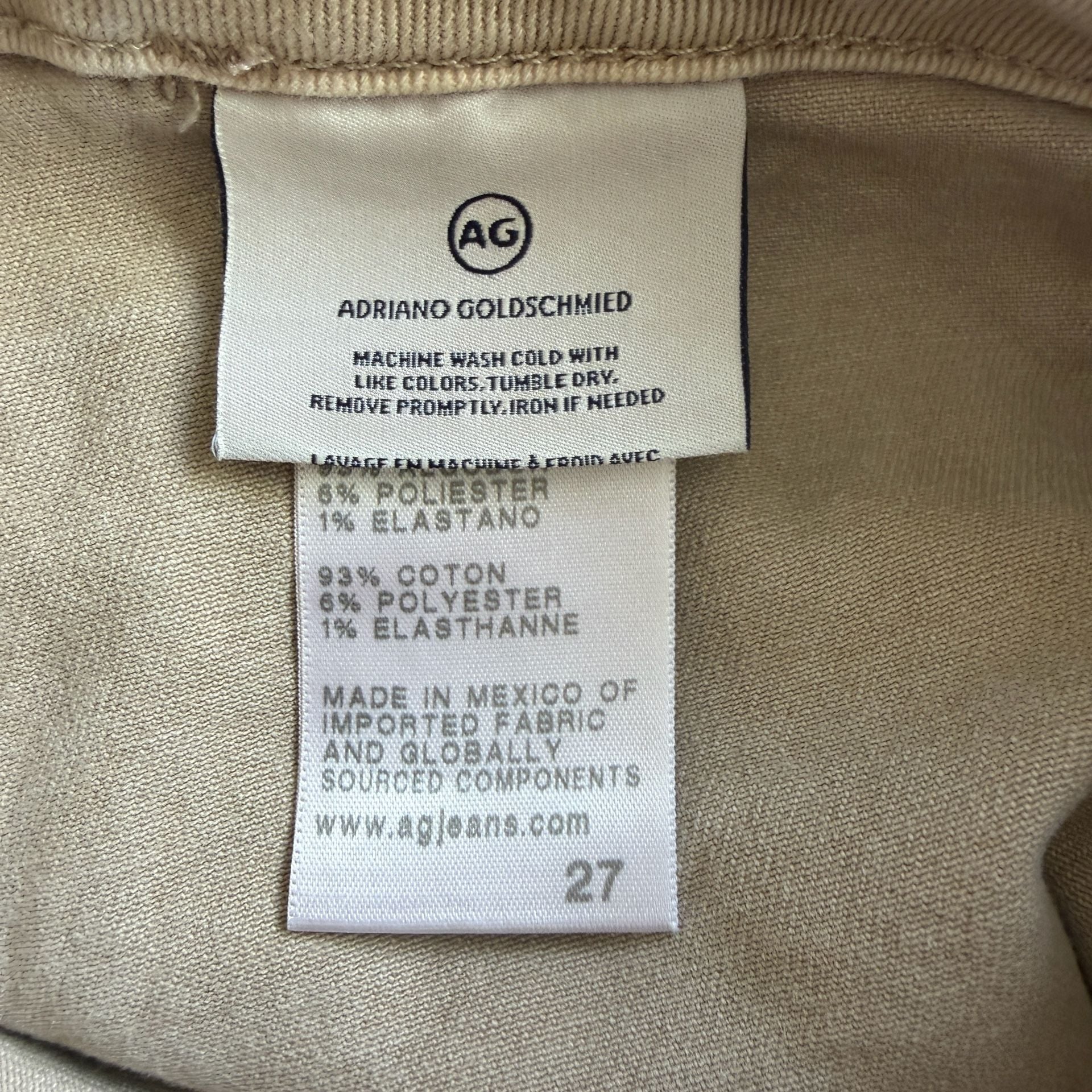 AG Analeigh High-Rise Straight Crop Pants Sulfur Desert Taupe 10