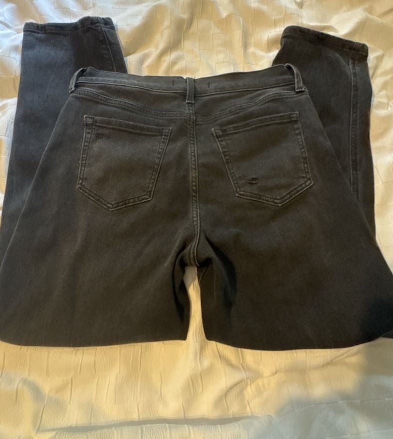 Eunina Rocky High Rise Boyfriend Jeans Size 11 Black Distressed Denim 4