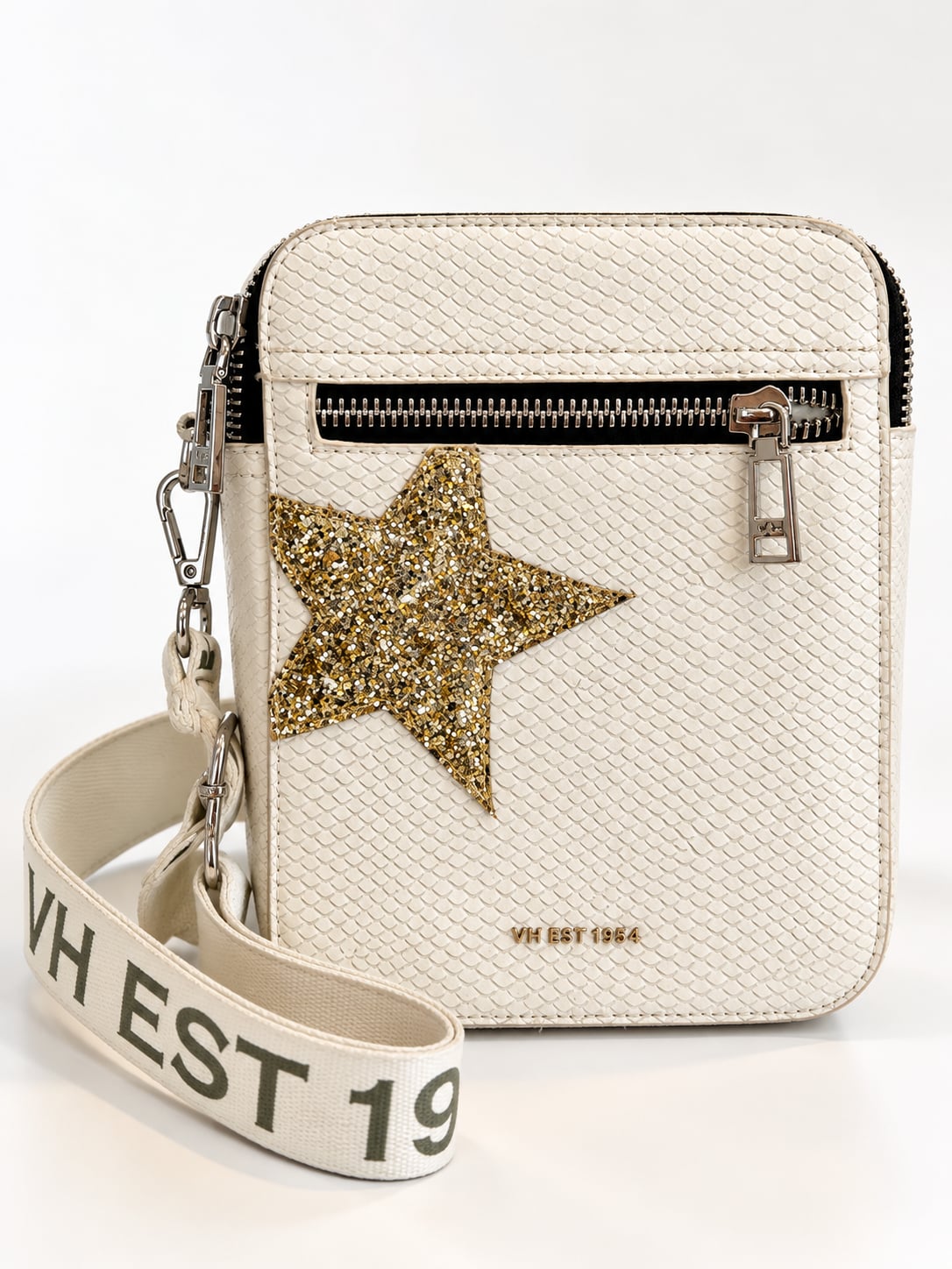 Vintage Havana Rocker Snake White Gold Star Crossbody Bag 2