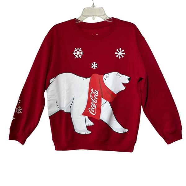 Coca-Cola Holiday Polar Bear Crewneck Sweatshirt Red Women’s Size S