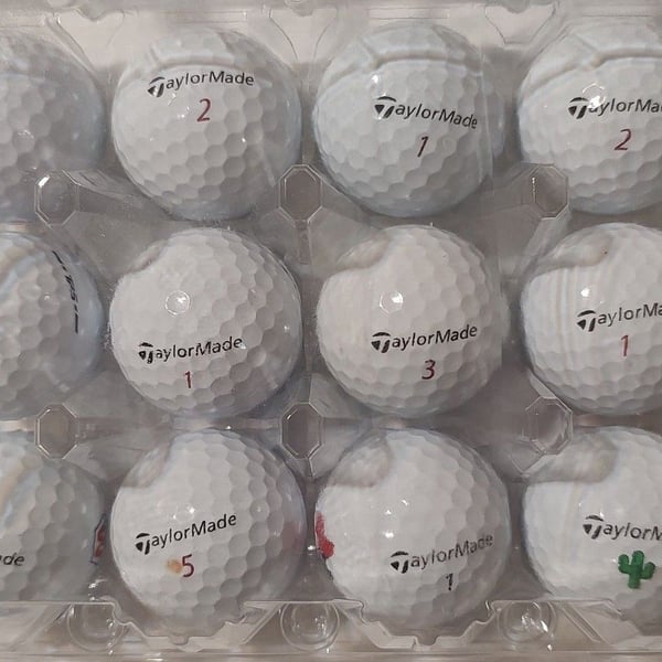 TaylorMade Golf Balls Used Good 12 Pack White