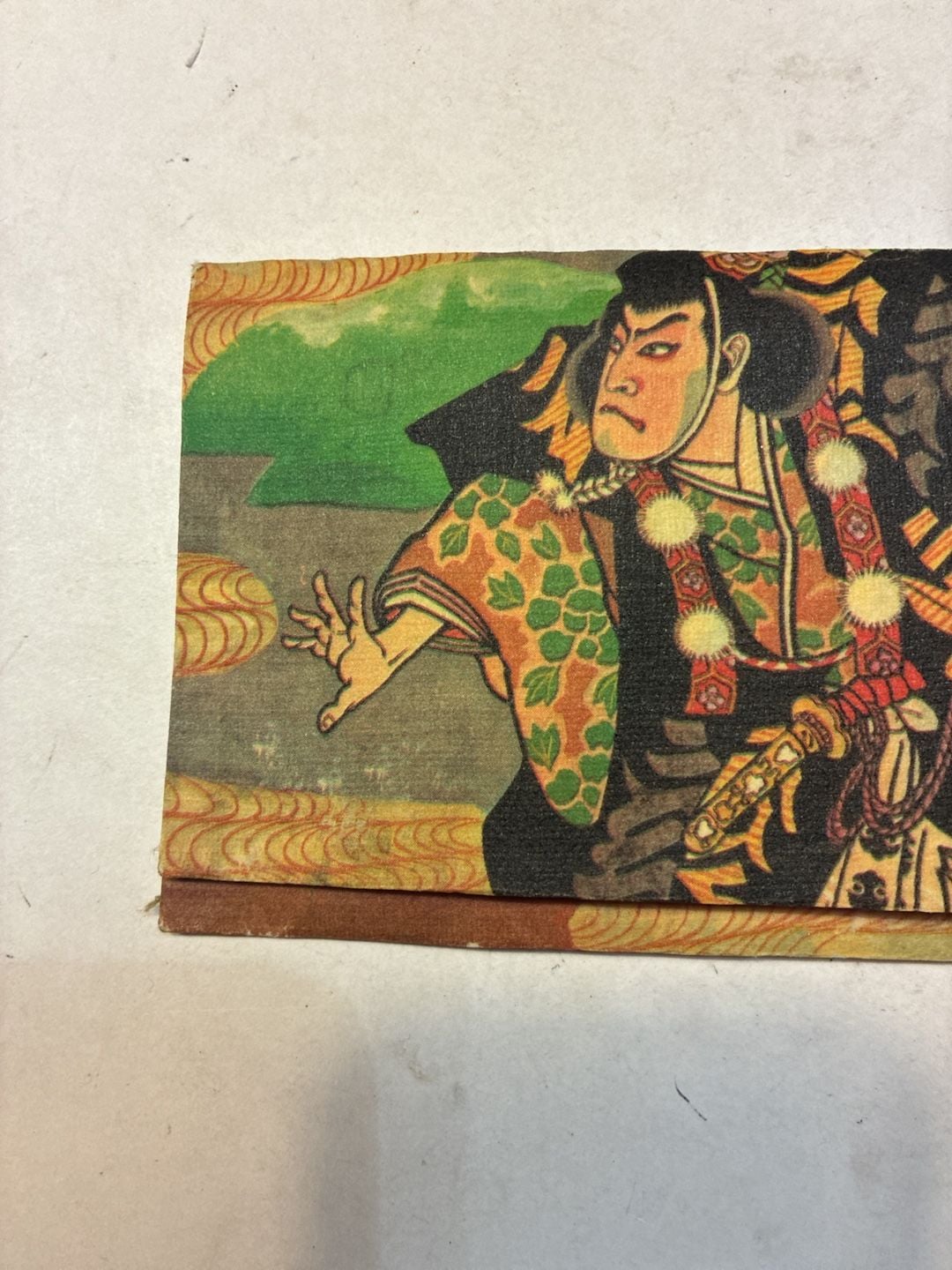 Vintage Japanese Paper Wallet Kyoto Yuzenzome Art Kabuki Actor Print 3