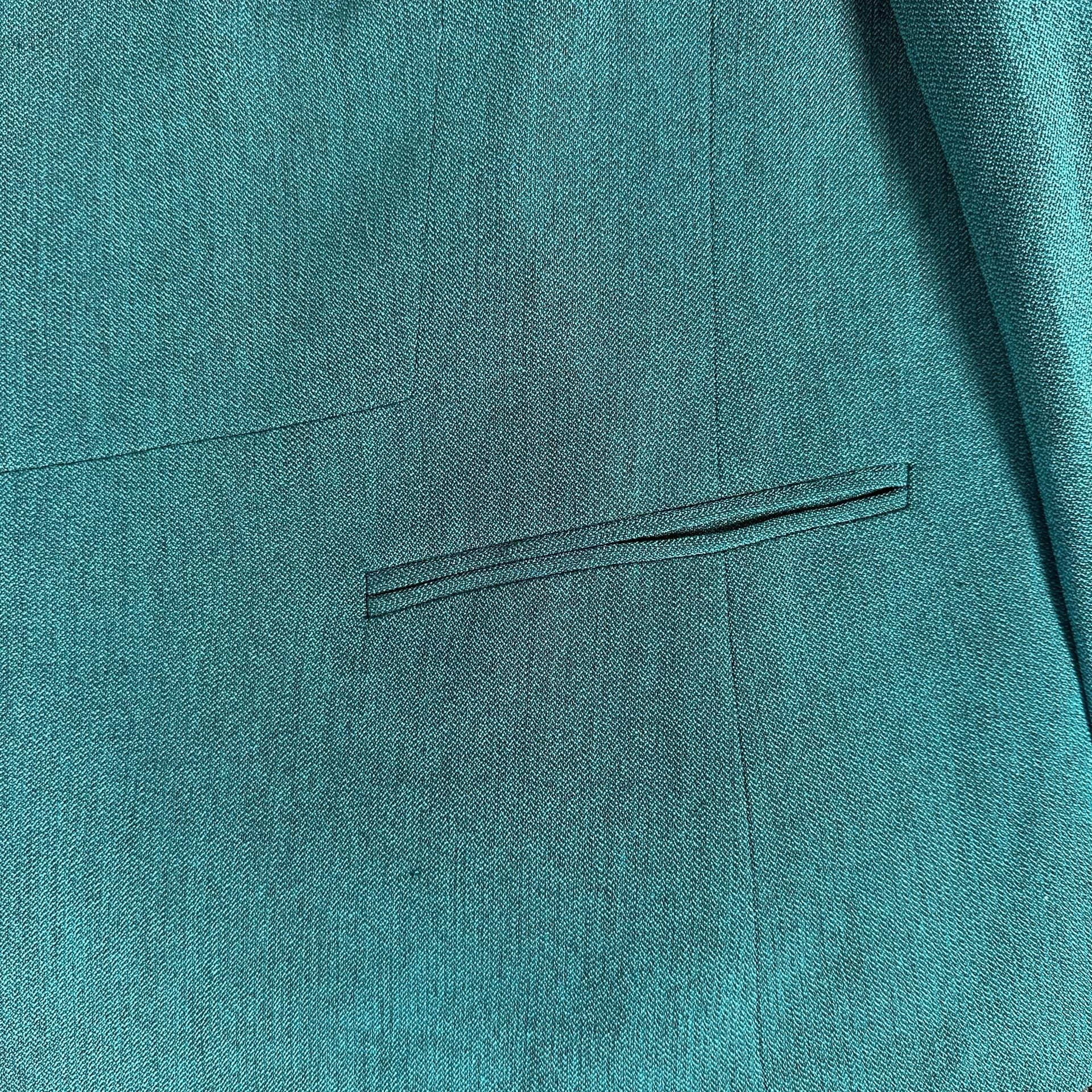 Kasper Collarless Open Blazer Size 16 Teal Green 8