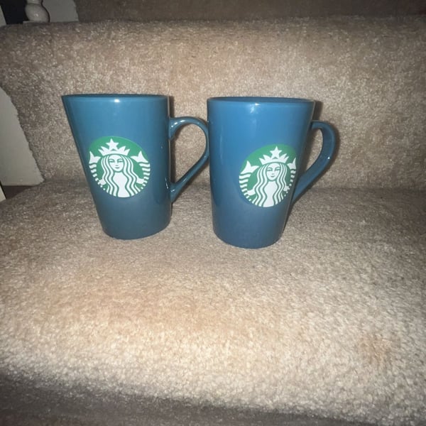 Starbucks Blue Coffee Mug 11oz Set of 2 2020 Teal Green Mermaid Logo