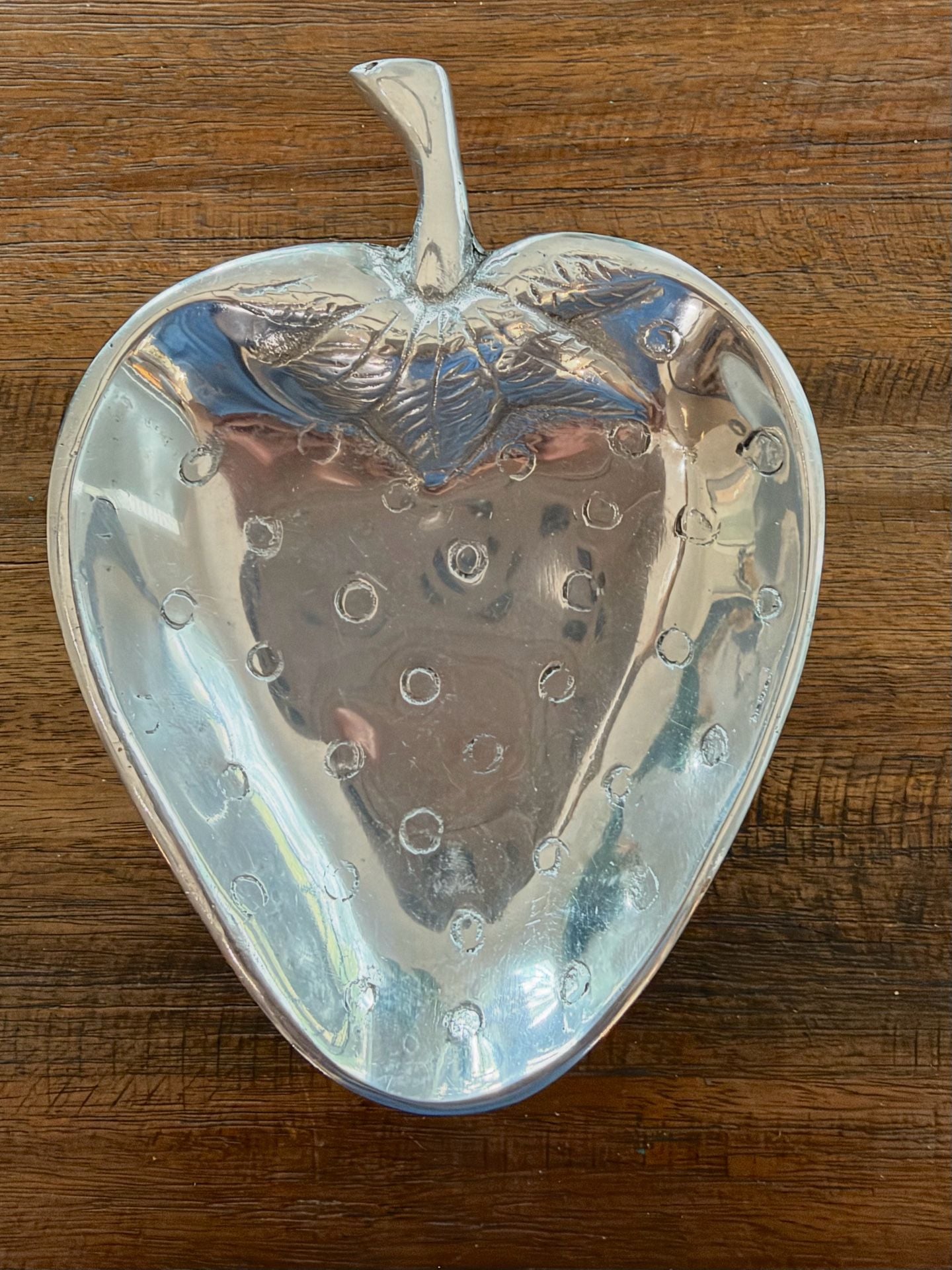 Vintage Pewter Strawberry Trinket Dish Catchall Tray 1