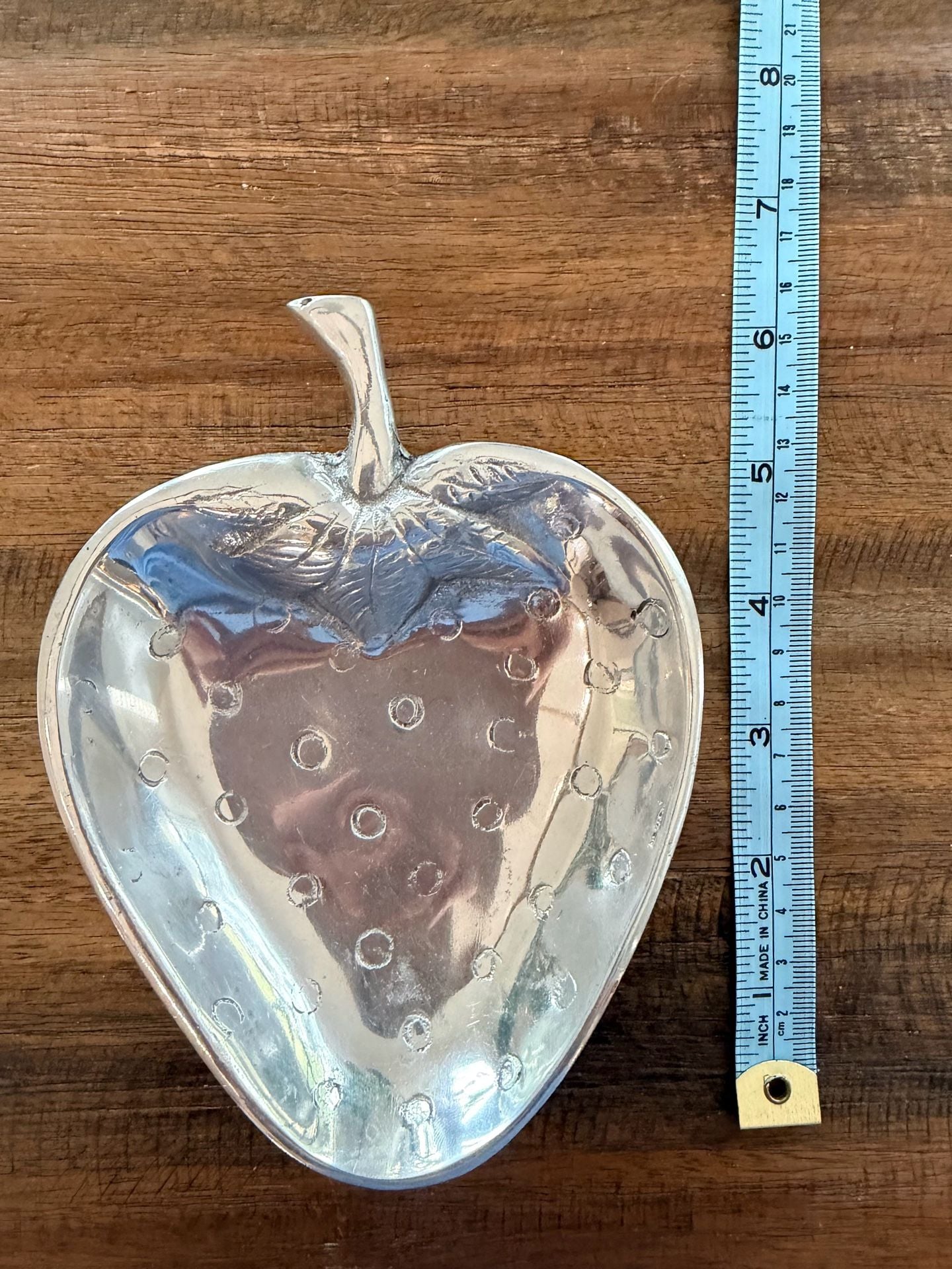 Vintage Pewter Strawberry Trinket Dish Catchall Tray 2
