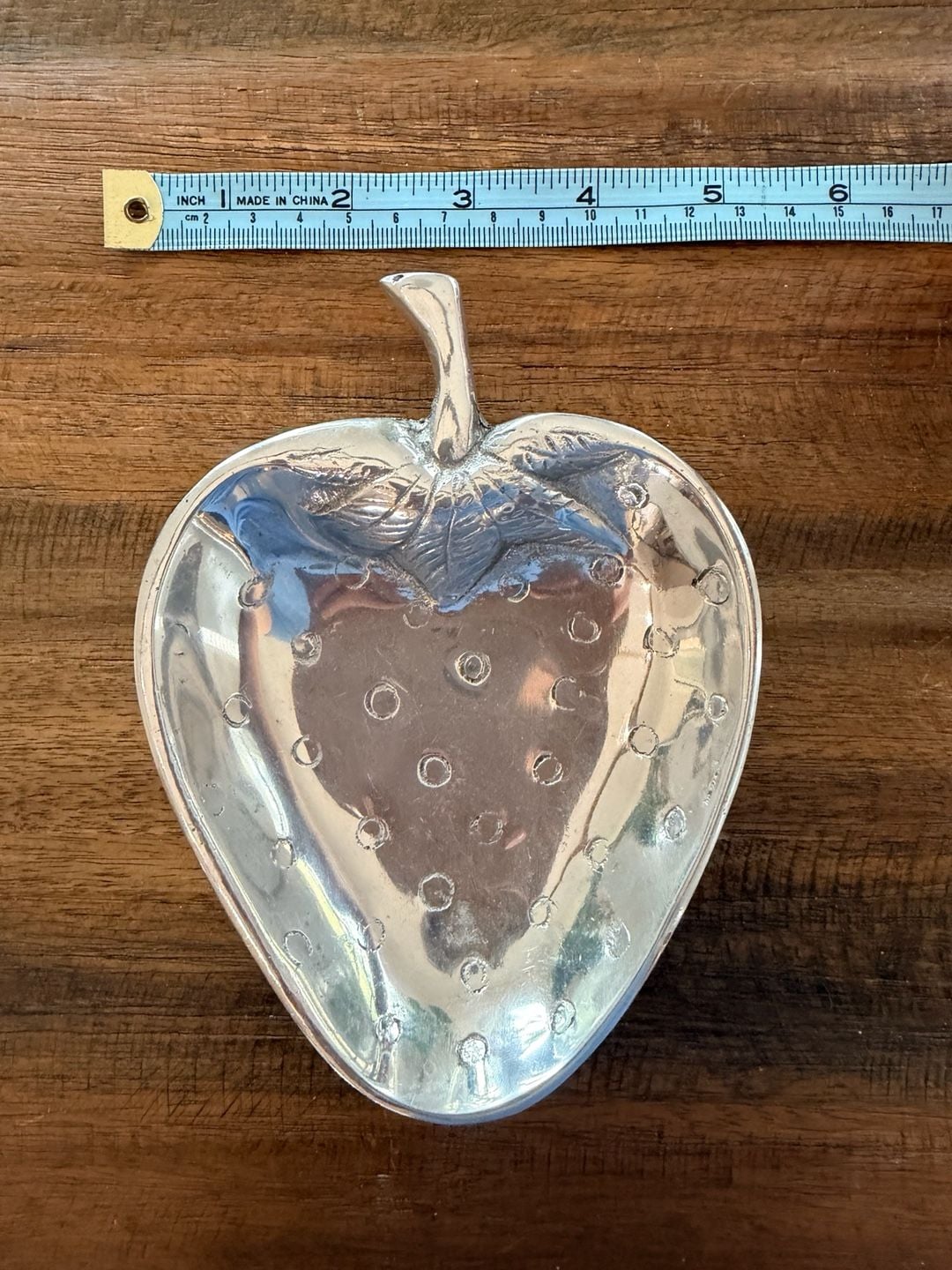 Vintage Pewter Strawberry Trinket Dish Catchall Tray 3