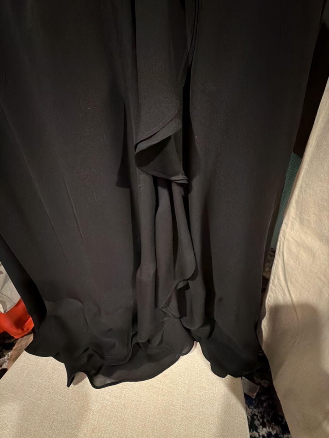 OUD Paris Skirt Size L Black Asymmetric Ruffle Maxi 4