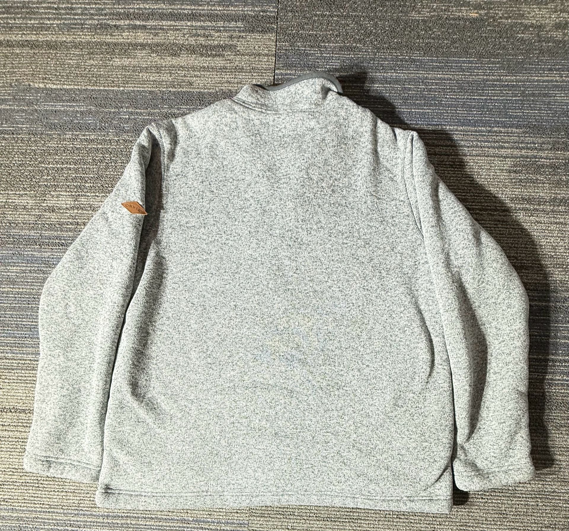 Orvis Sherpa Lined 1/4 Zip Pullover Size XL Gray 9