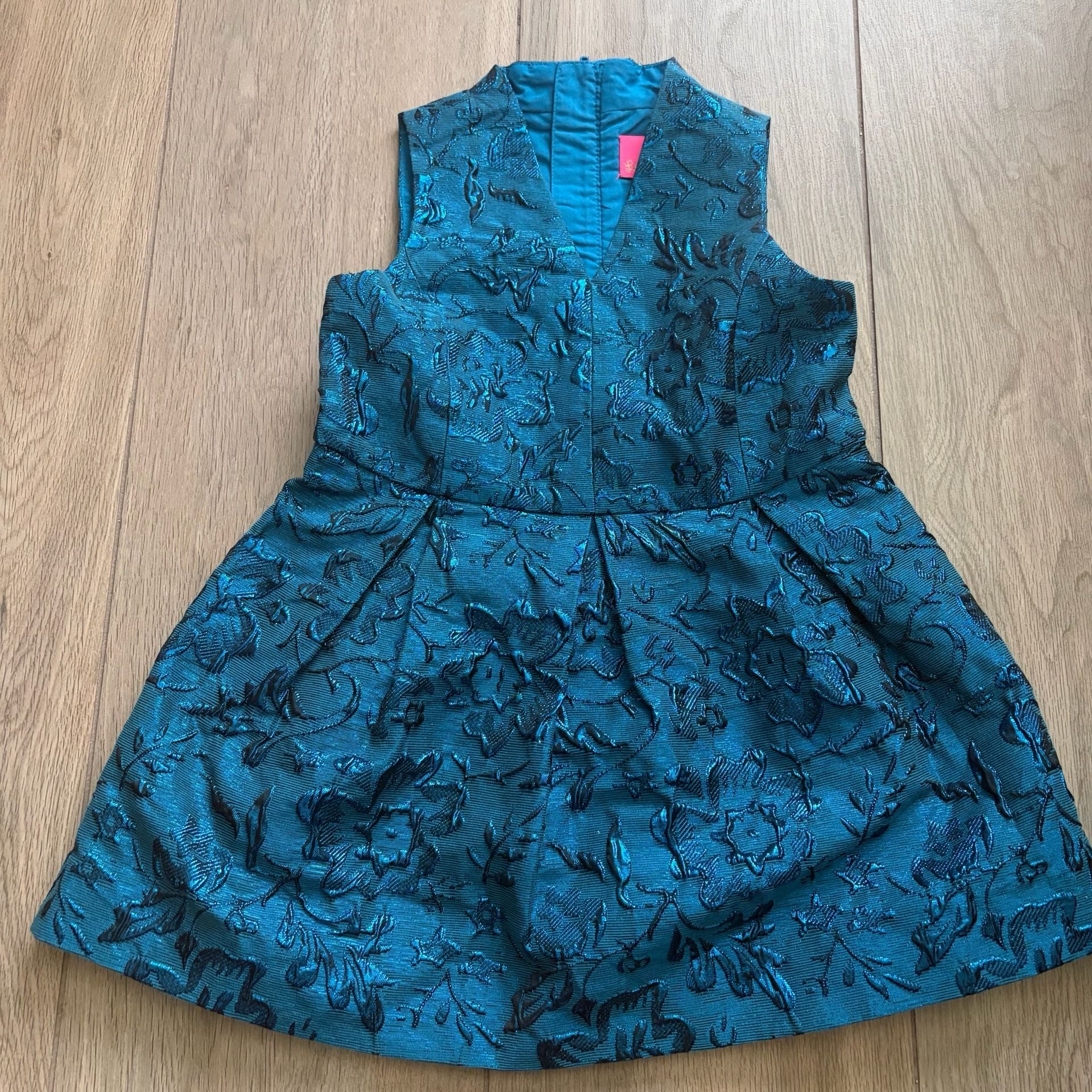 Lilly Pulitzer Mini Tanlee Dress Size 3 Teal Bay Blooming Brocade Brocade 2
