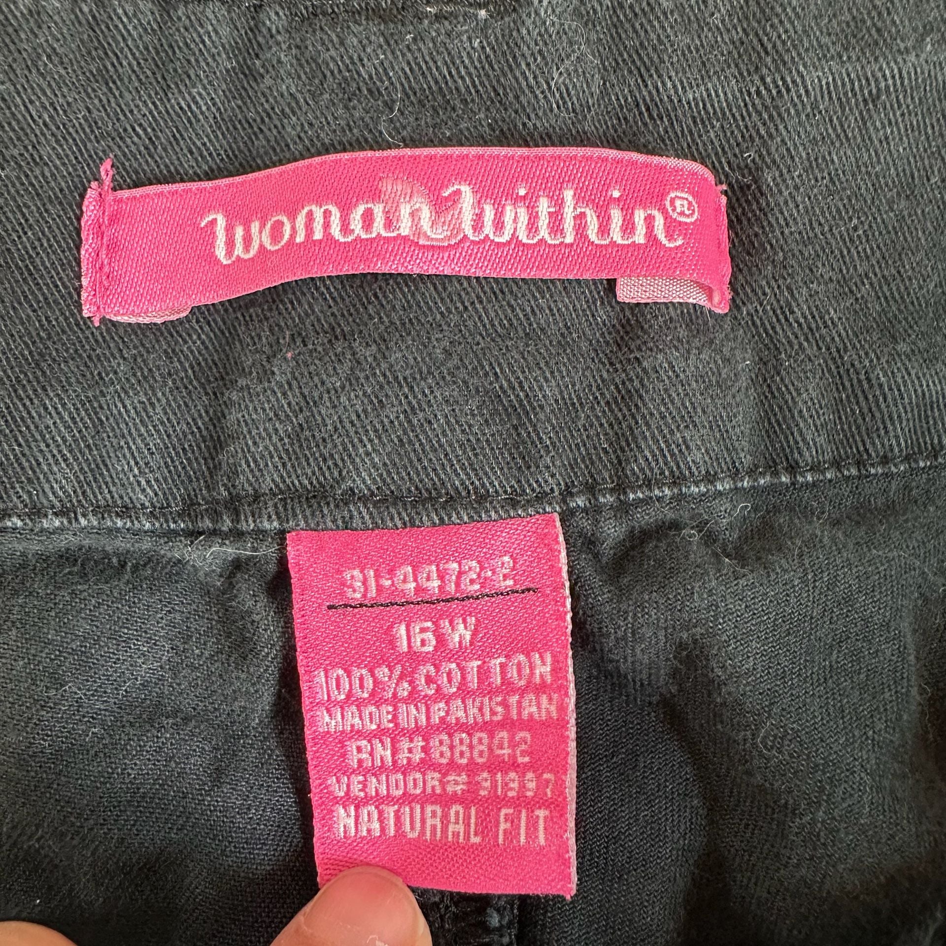 Maternity Woman Within Cargo Pants Size 16W Black Cotton Natural Fit 2