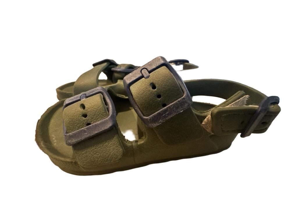 First Steps Olive Double Buckle Sandals Size 7 3