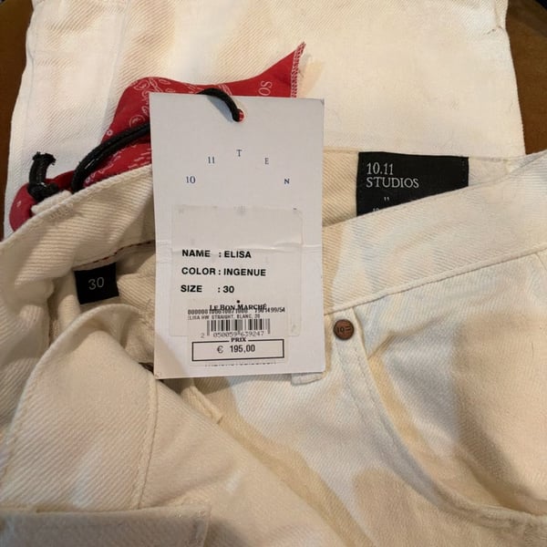 10.11 Studios Elisa Straight Jean Size 30 White Ingenue New With Tags