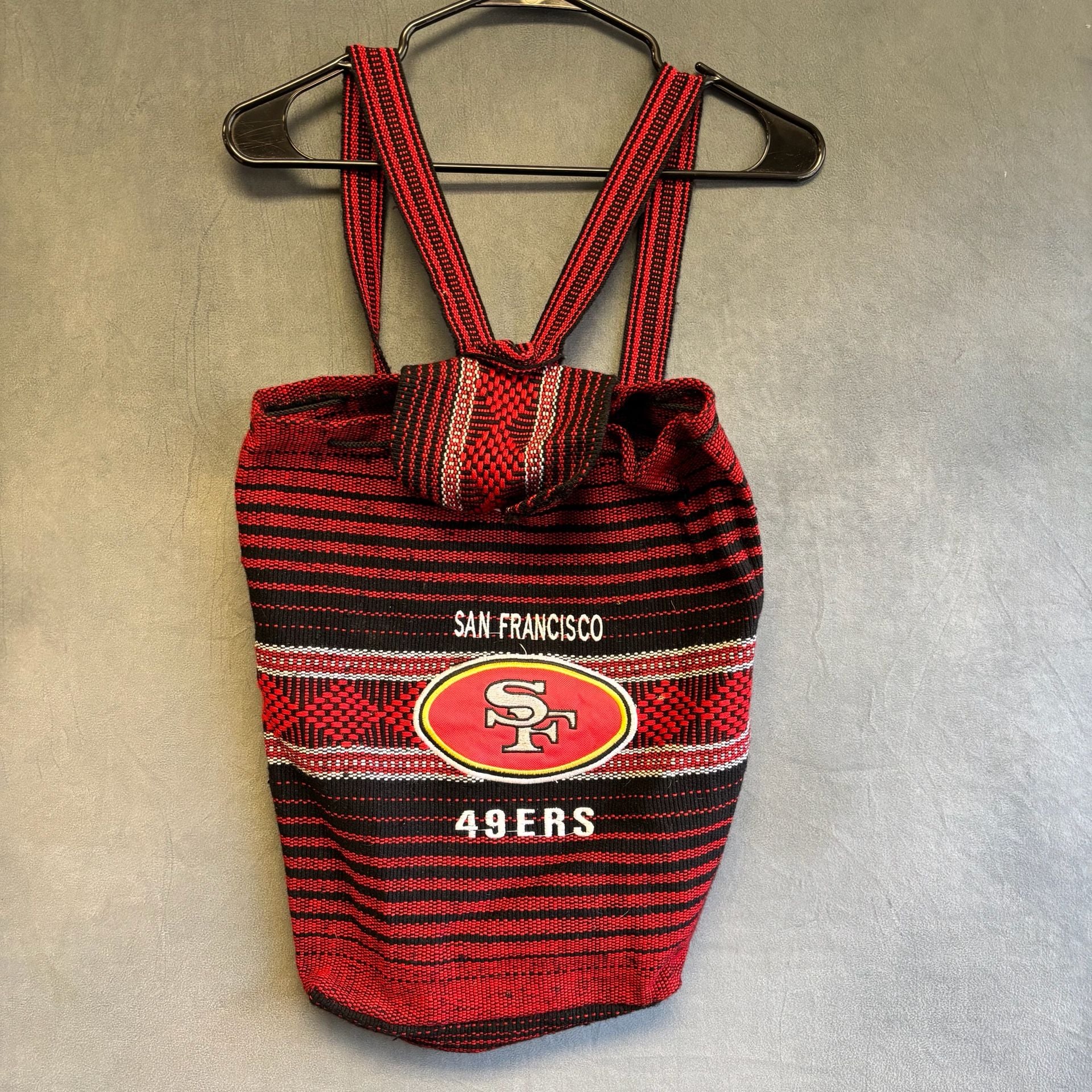 San Francisco 49ers Mexican Drug Rug Woven Backpack Striped Logo 2