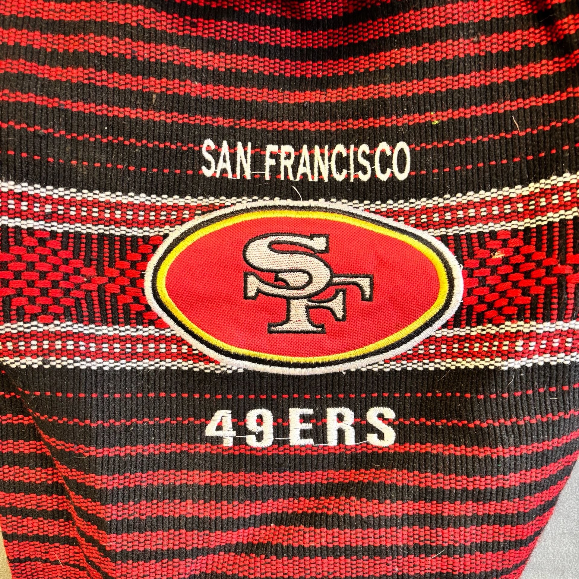 San Francisco 49ers Mexican Drug Rug Woven Backpack Striped Logo 3