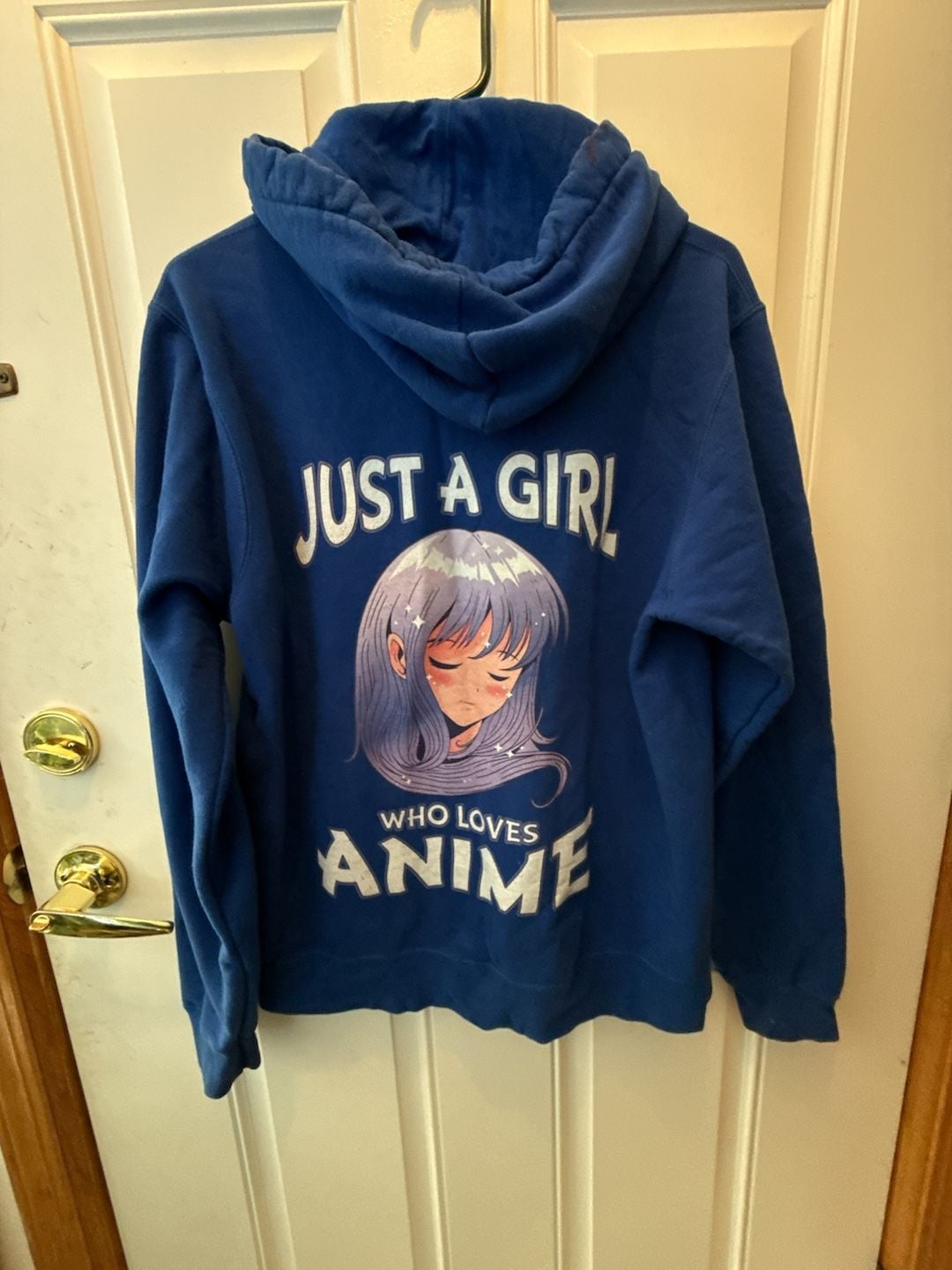 Port & Company Fan Favorite Zip Hoodie Size M Blue Anime Graphic 5