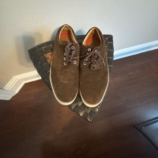 Peter Millar Suede Derby Shoes Size 10.5M Brown
