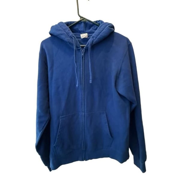 Port & Company Fan Favorite Zip Hoodie Size M Blue Anime Graphic