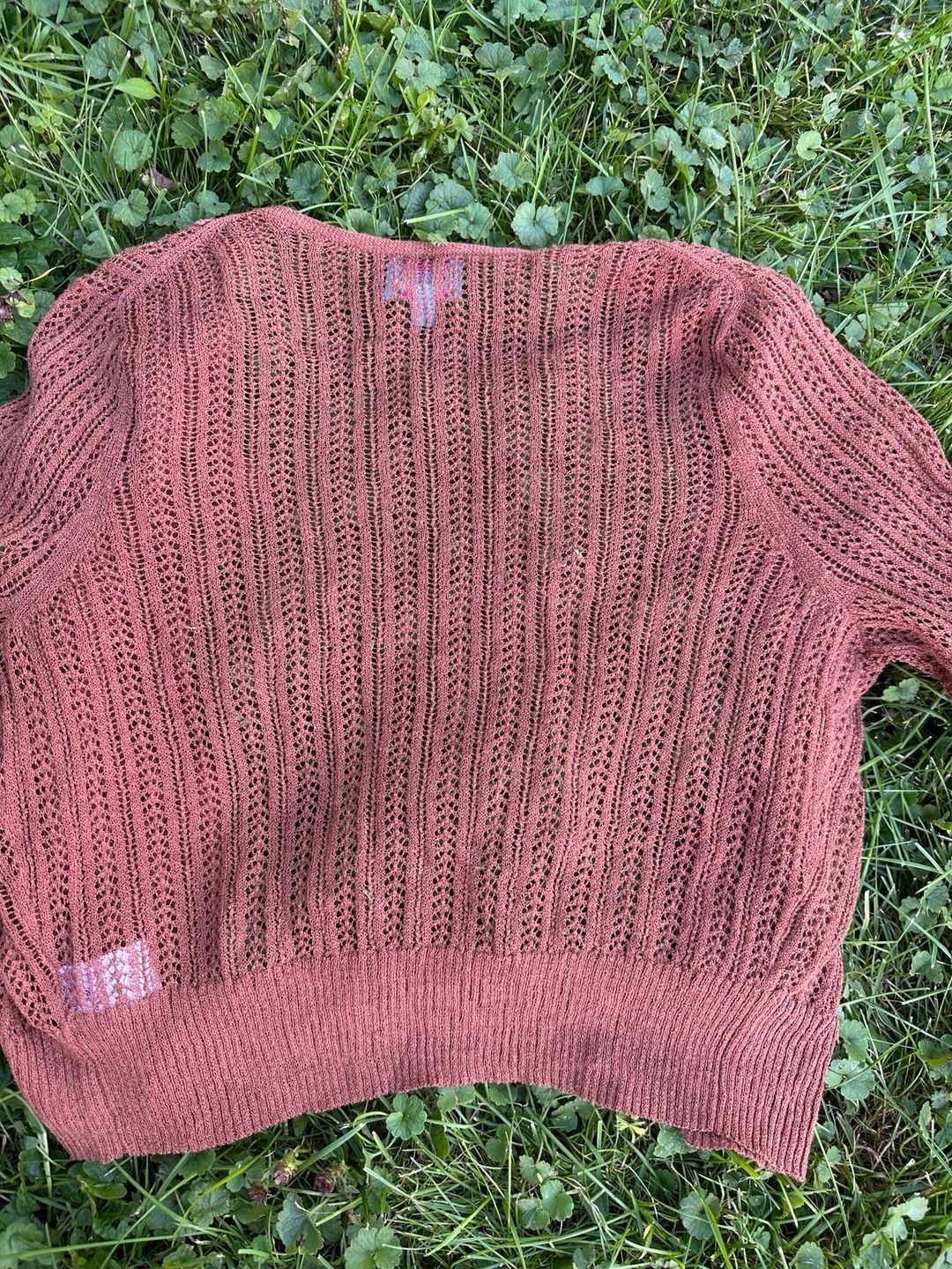 Plenty By Tracy Reese Cardigan Size L Rose Brown Lace Knit Sweater 10