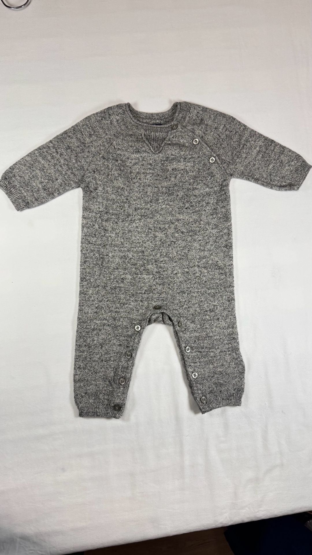 BabyGap Knit Romper Size 3-6 Months Gray Heathered 2