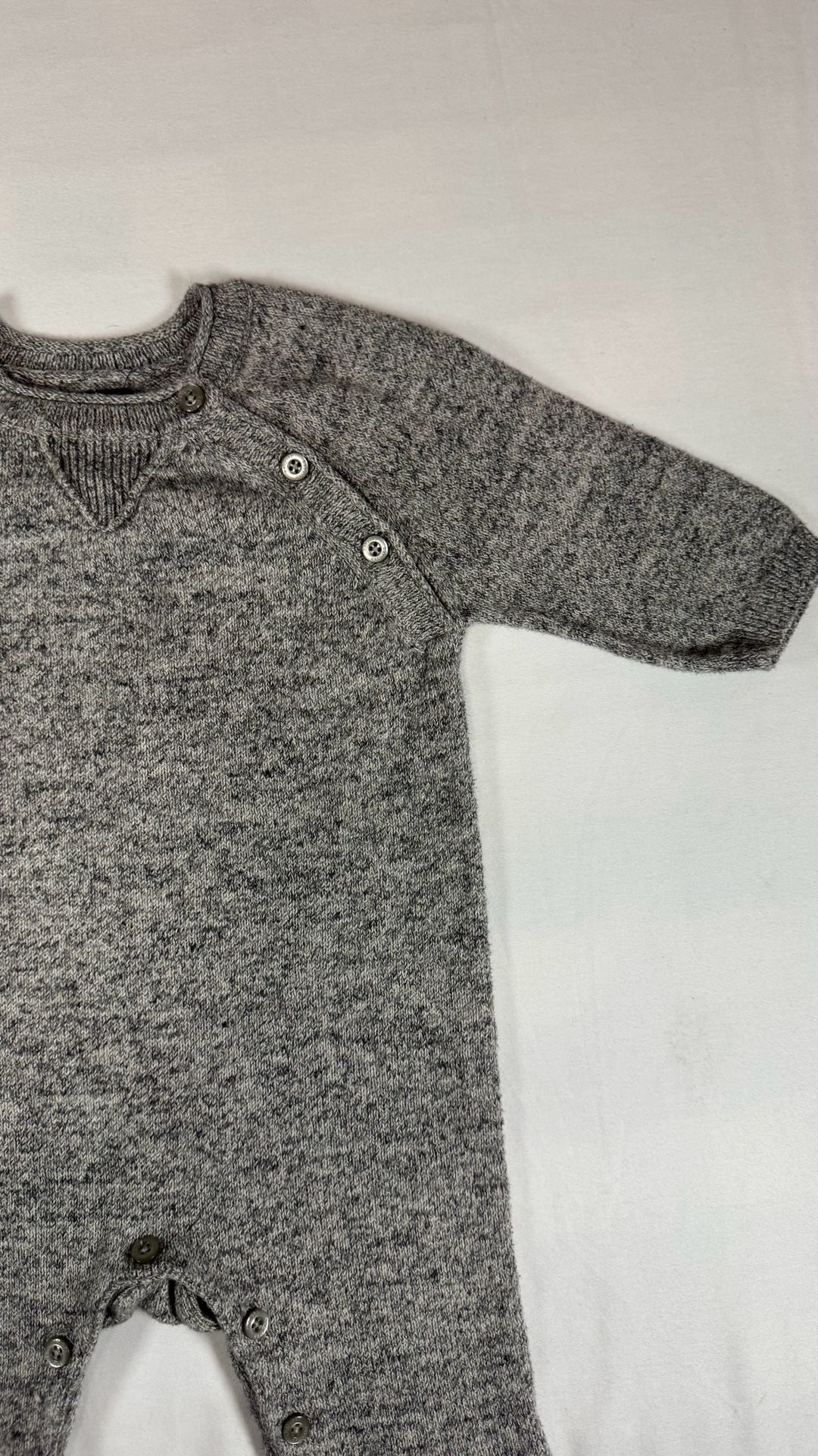 BabyGap Knit Romper Size 3-6 Months Gray Heathered 3