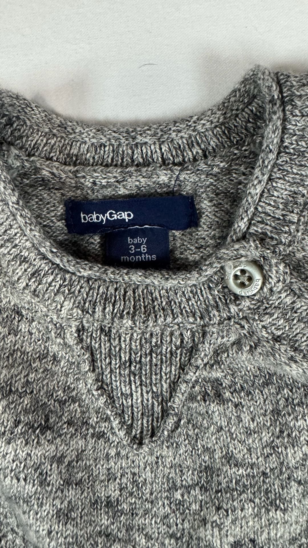 BabyGap Knit Romper Size 3-6 Months Gray Heathered 4