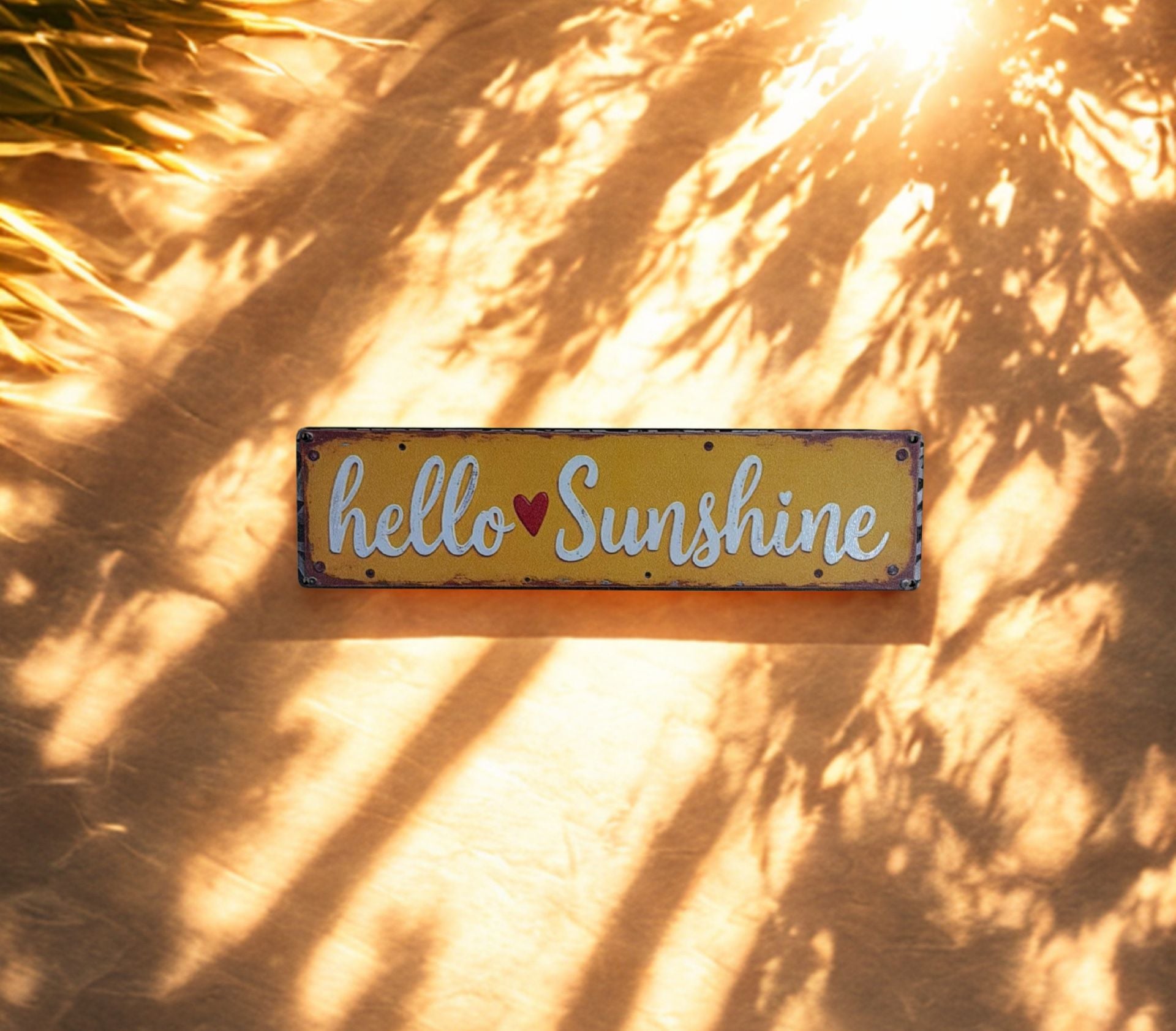 “Hello Sunshine” Wooden Sign 3X12 Vintage Farmhouse Wall Sign 2