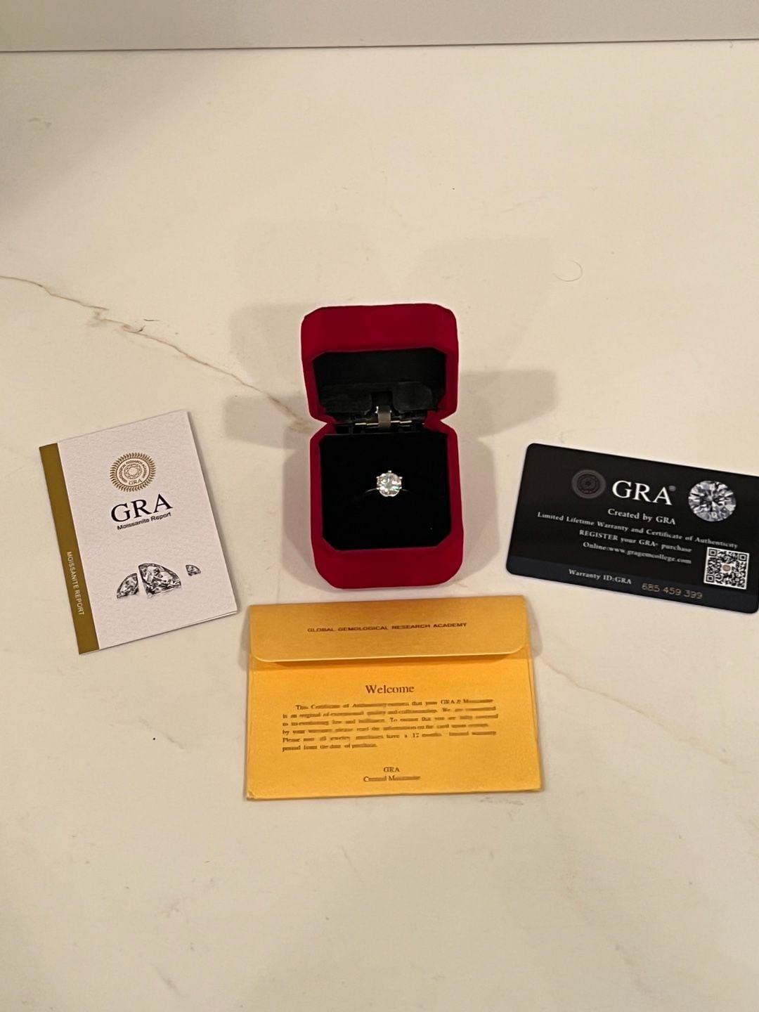 GRA Round Solitaire Moissanite Engagement Ring 4