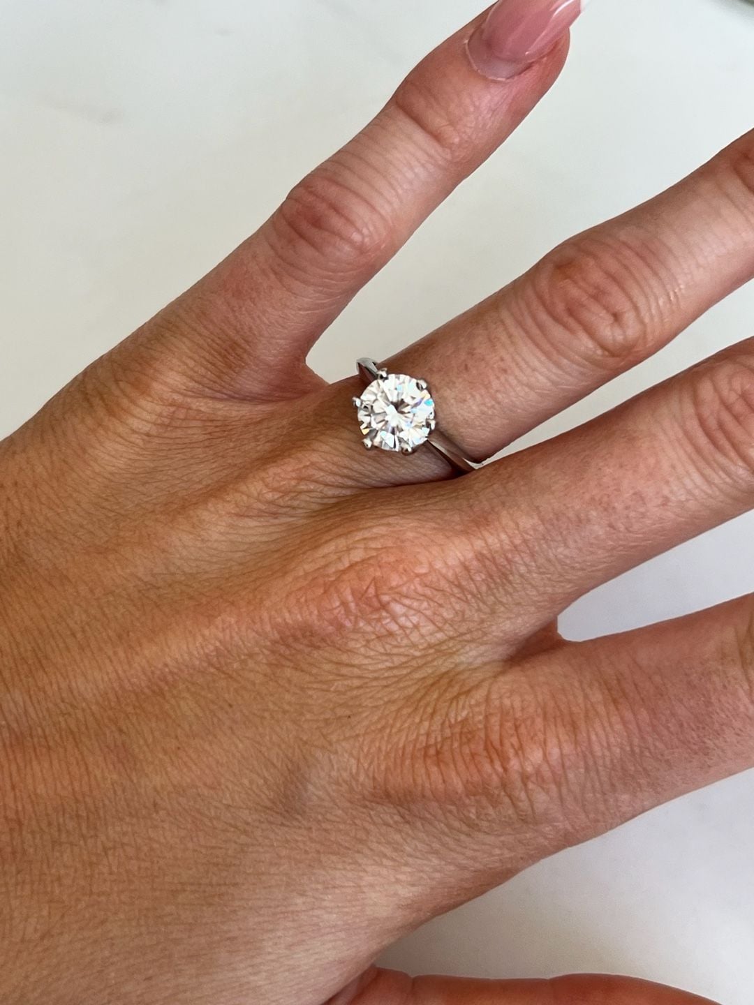 GRA Round Solitaire Moissanite Engagement Ring 8