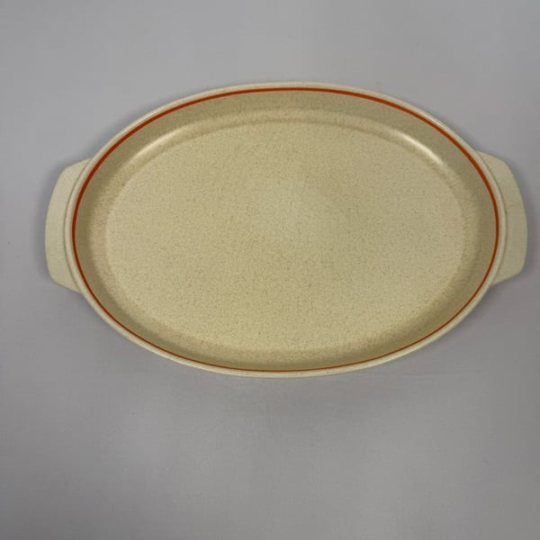Lenox Fire Flower Oval Roaster Platter Size 15 Inch Orange Stripe