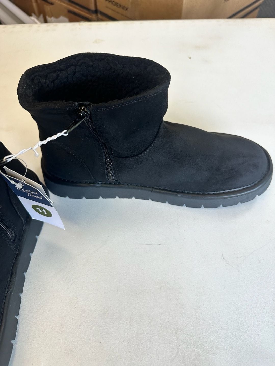 Universal Thread Cozy Ankle Boots Size 11 Black 6