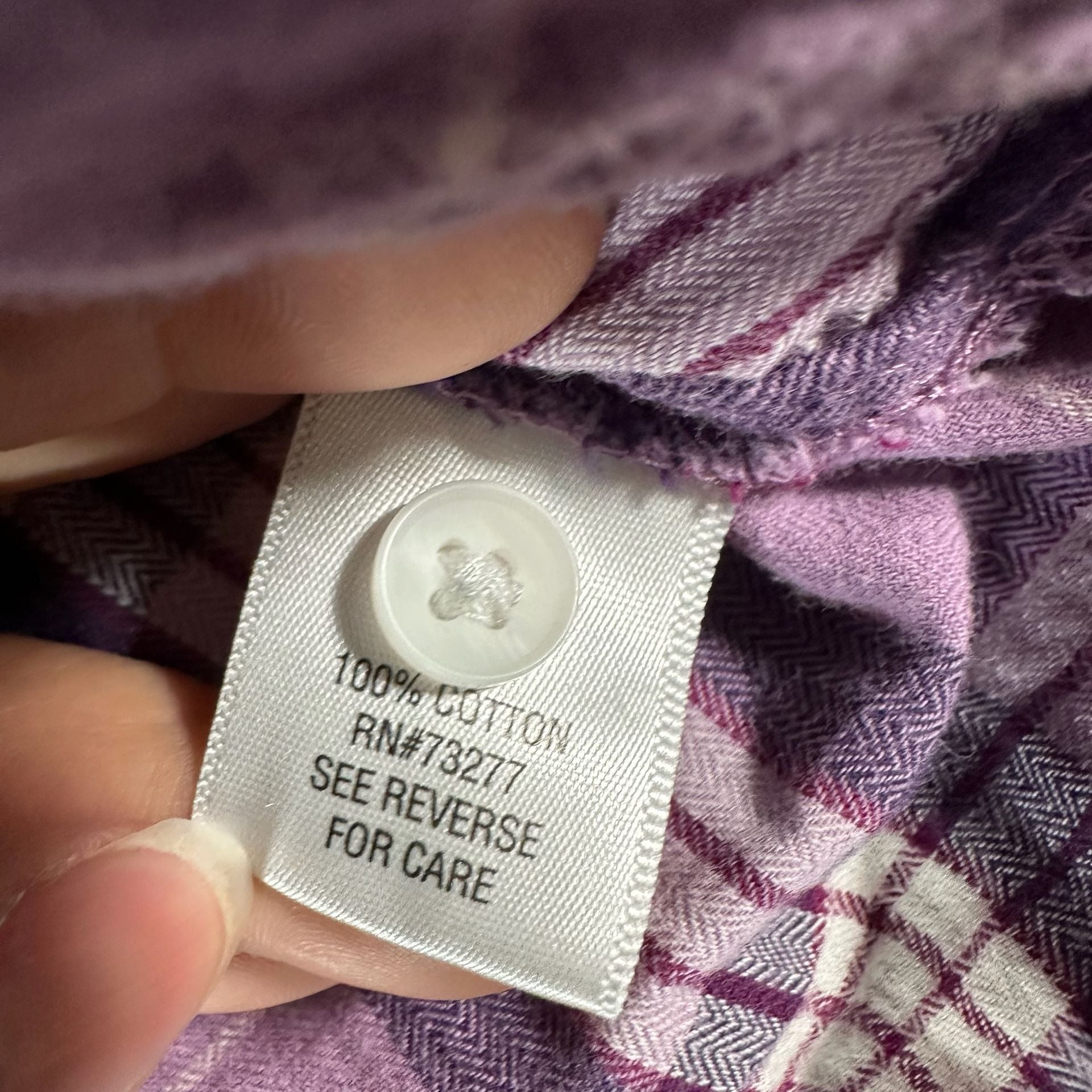 Croft & Barrow Plaid Flannel Shirt Size XXL Purple Cotton Button Down 5