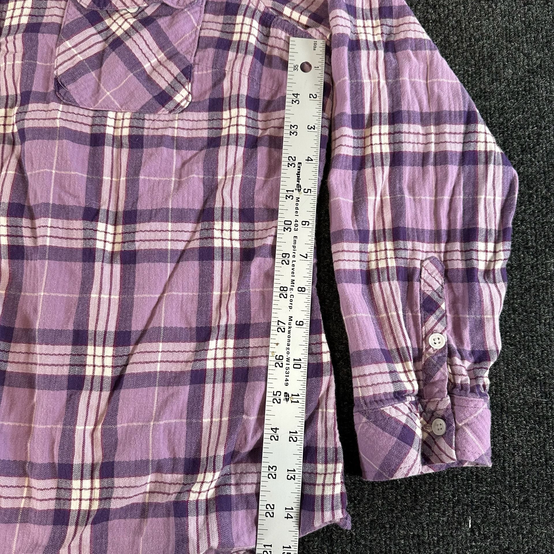 Croft & Barrow Plaid Flannel Shirt Size XXL Purple Cotton Button Down 7