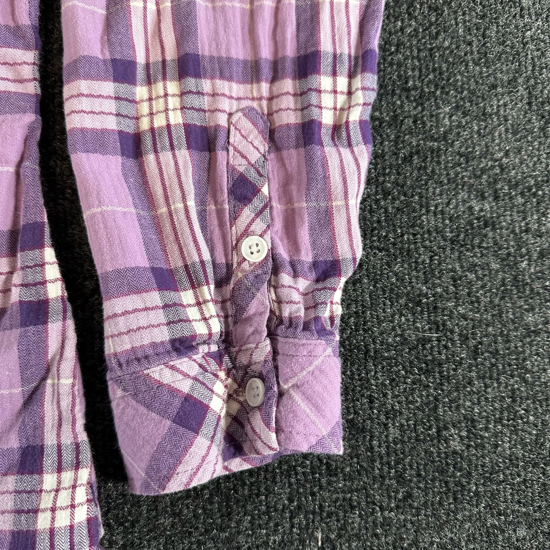 Croft & Barrow Plaid Flannel Shirt Size XXL Purple Cotton Button Down 8