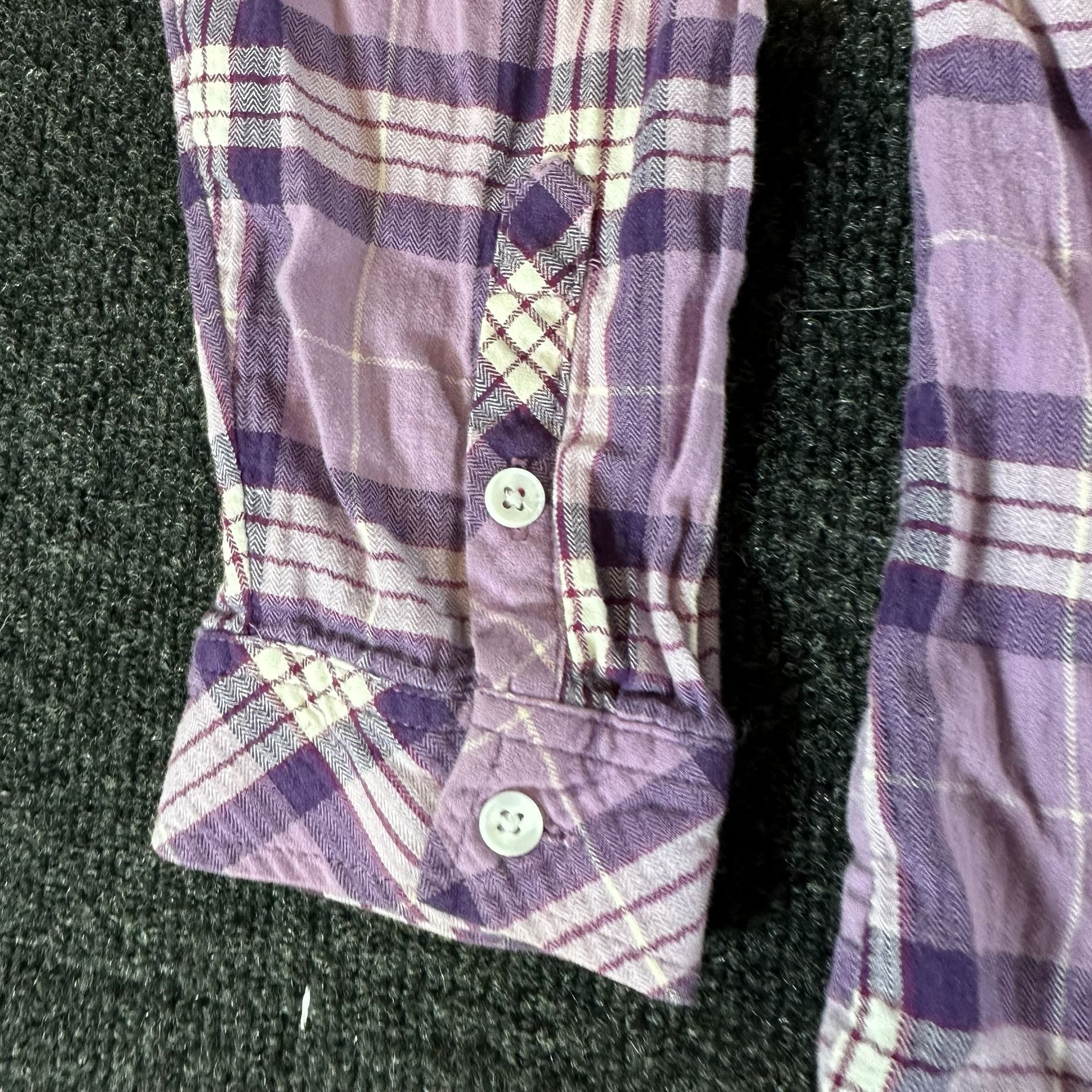 Croft & Barrow Plaid Flannel Shirt Size XXL Purple Cotton Button Down 9