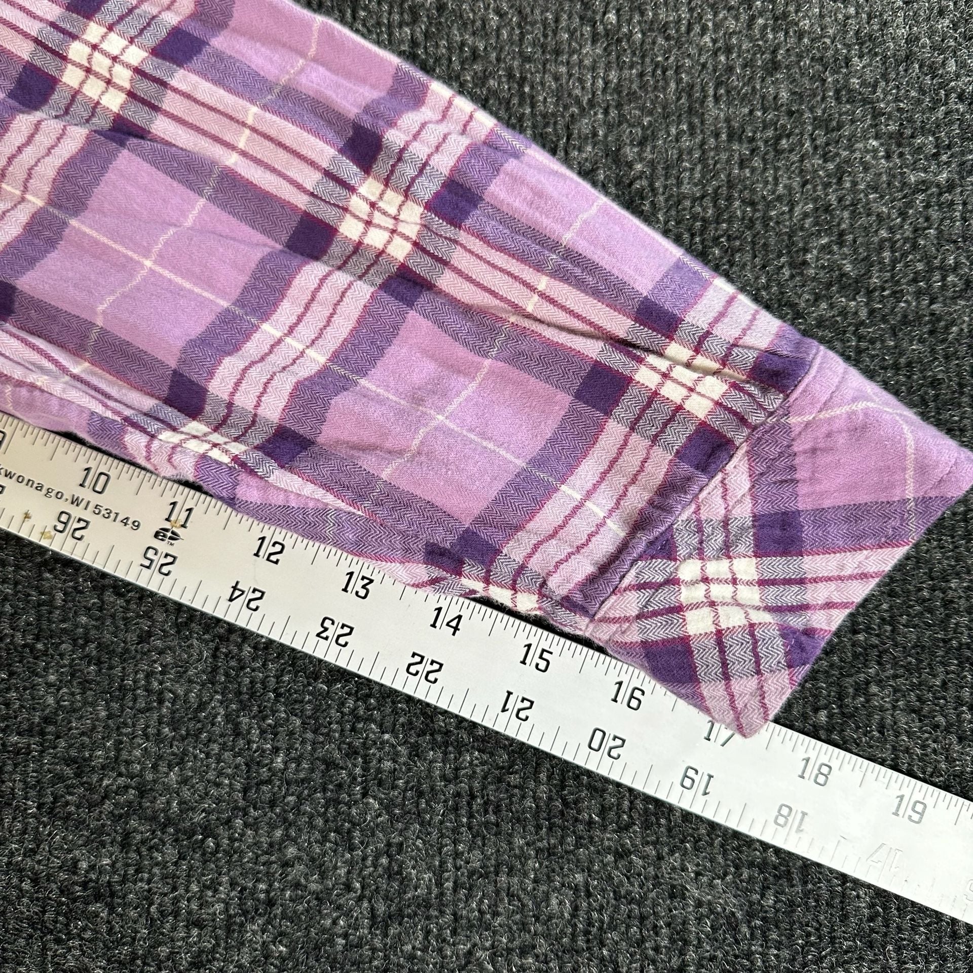 Croft & Barrow Plaid Flannel Shirt Size XXL Purple Cotton Button Down 10