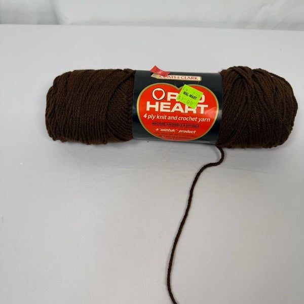 Coats & Clark Red Heart 4 Ply Knit and Crochet Yarn 365 Coffee 3.5 Oz