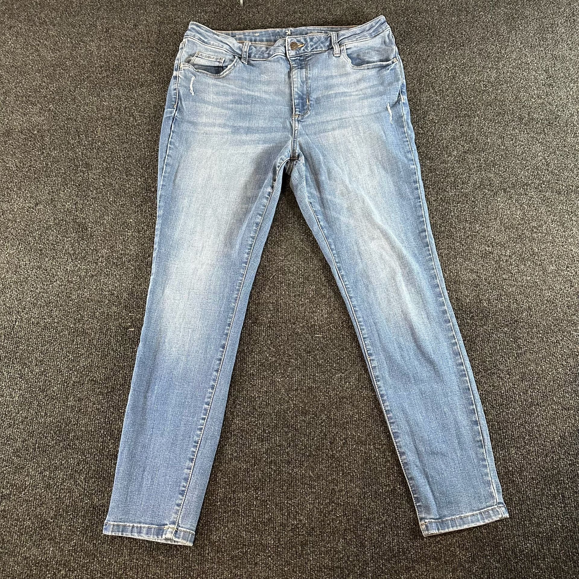 Sonoma Skinny Jeans Size 16R Light Wash Distressed 3