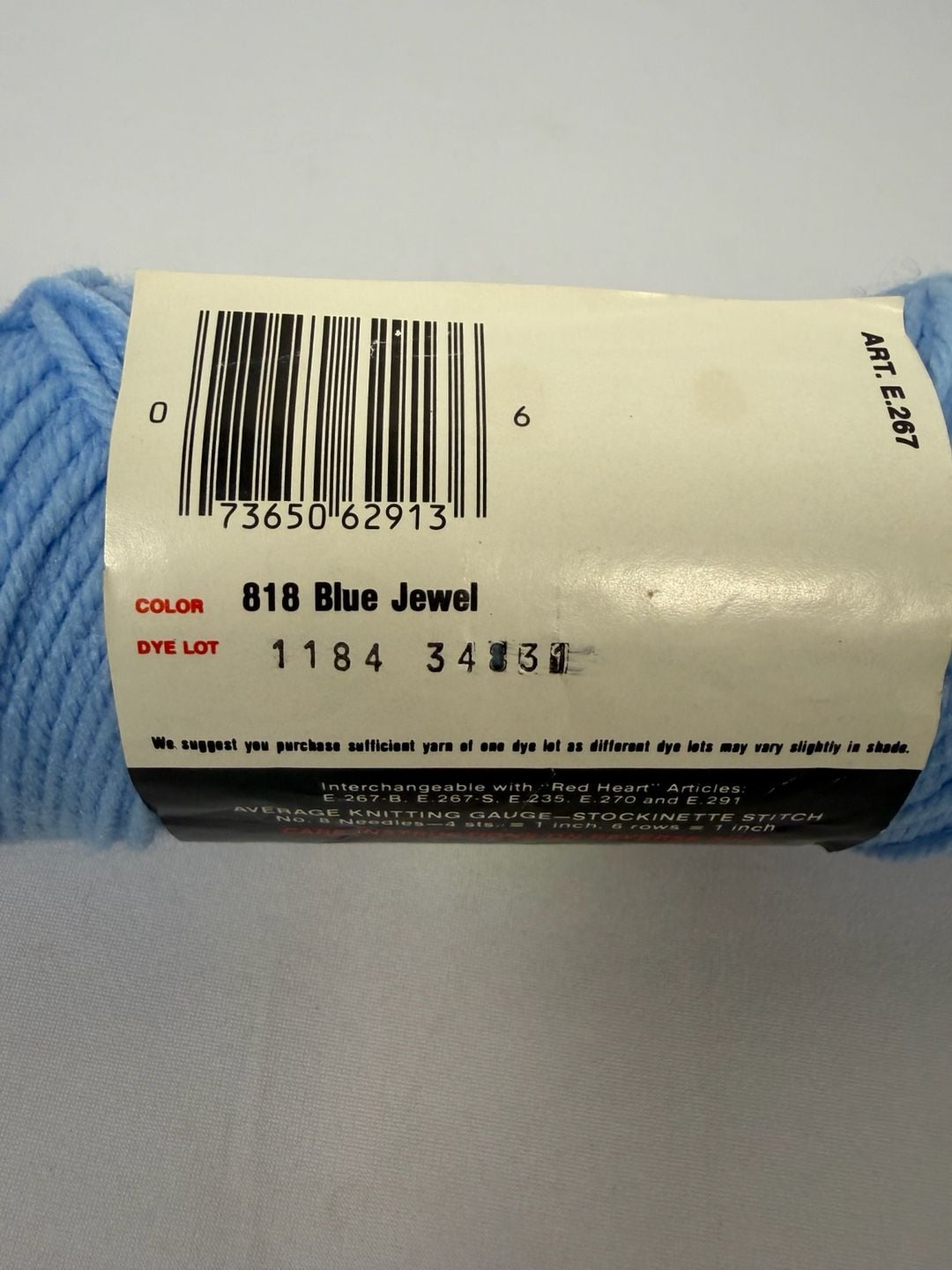 Red Heart 4 Ply Handknitting Yarn 818 Blue Jewel Wintuk Acrylic 2