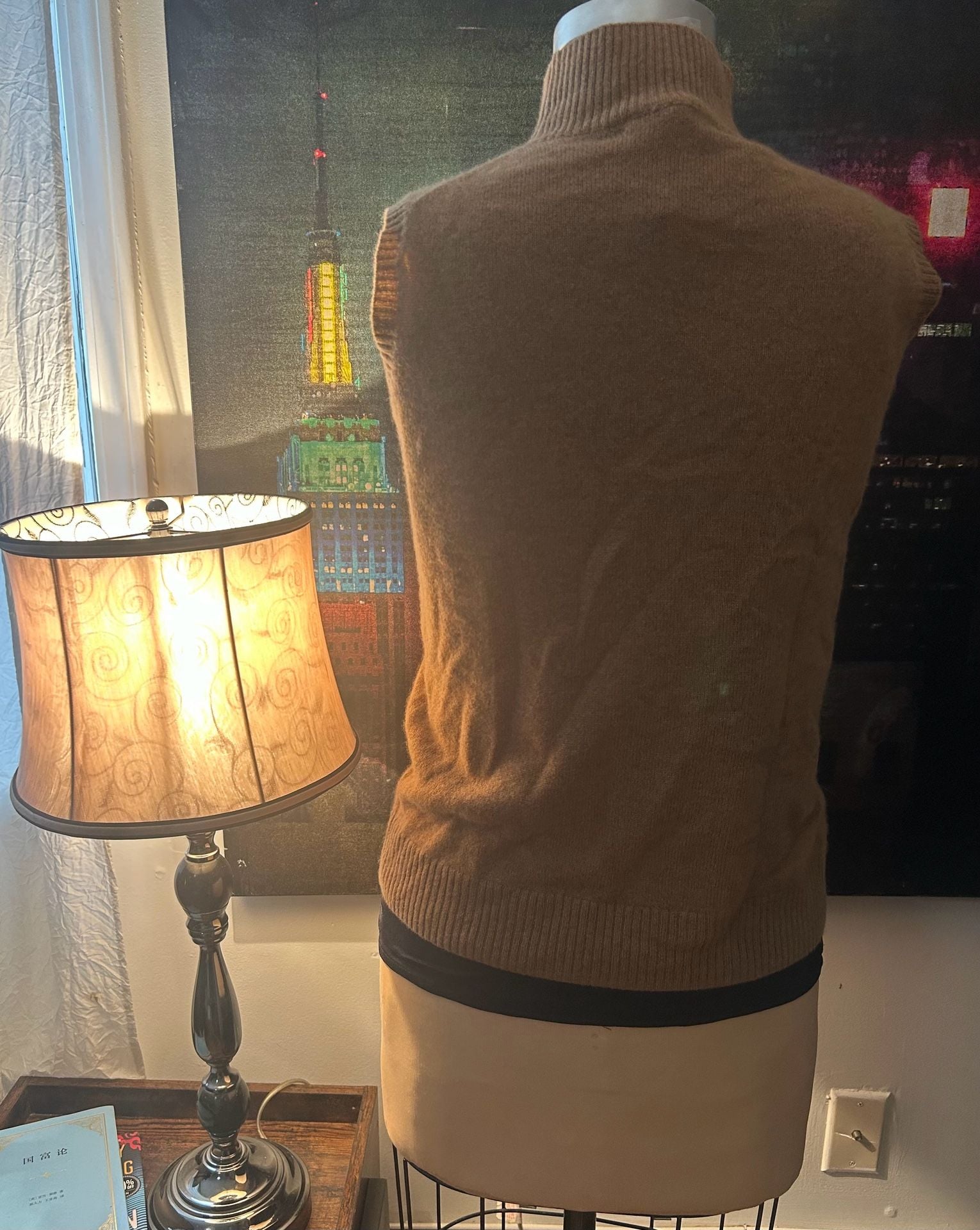 Saks Fifth Avenue Cashmere Turtleneck Sleeveless Sweater Brown 4