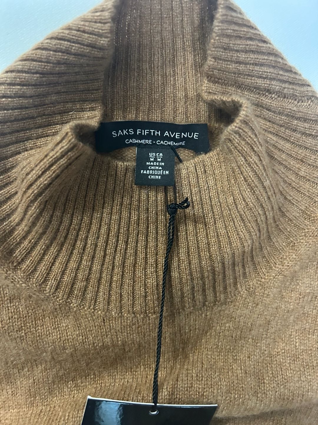 Saks Fifth Avenue Cashmere Turtleneck Sleeveless Sweater Brown 9