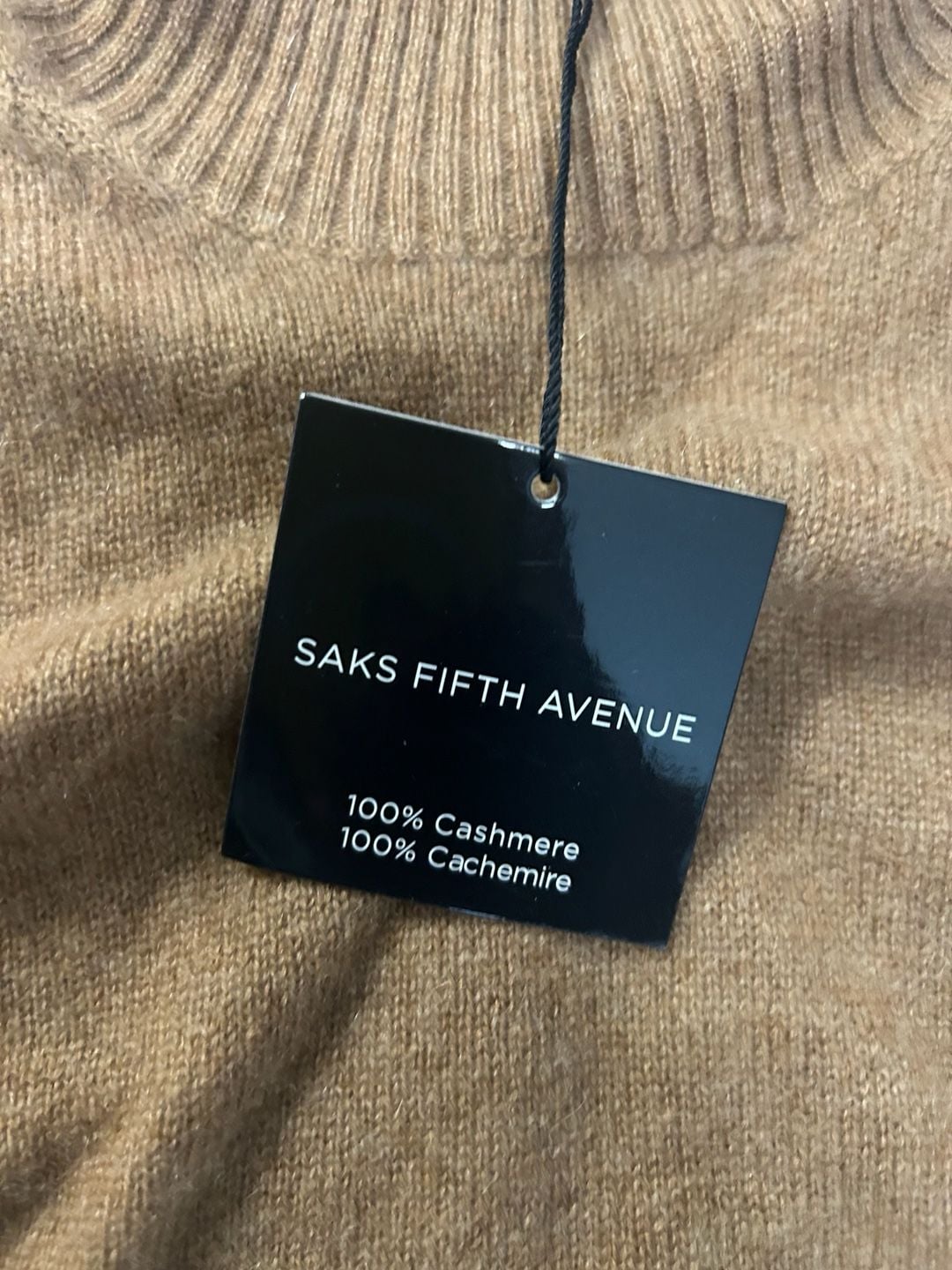 Saks Fifth Avenue Cashmere Turtleneck Sleeveless Sweater Brown 10