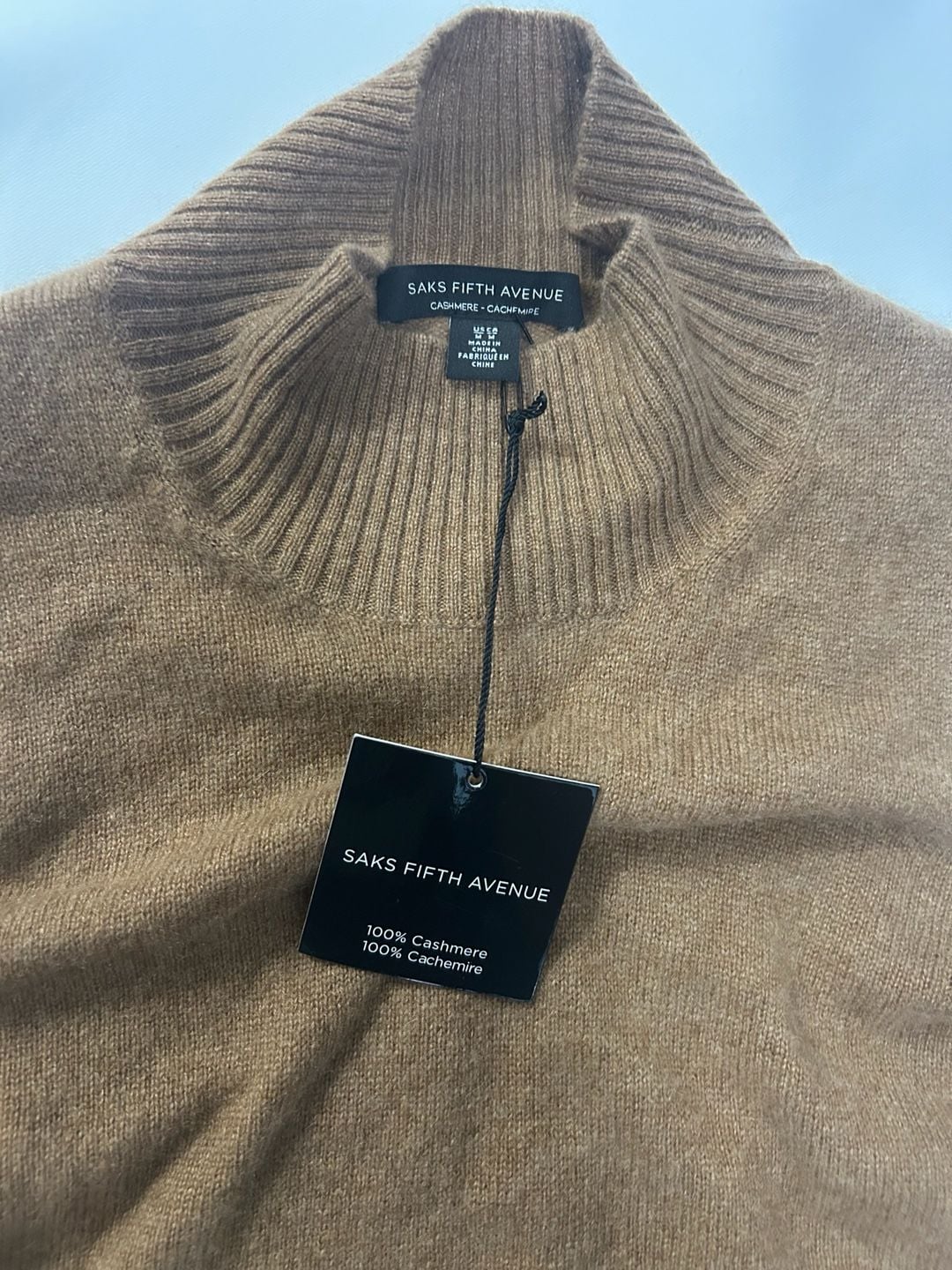 Saks Fifth Avenue Cashmere Turtleneck Sleeveless Sweater Brown 13