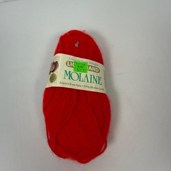 Lion Brand Molaine Yarn Scarlet Red 40g
