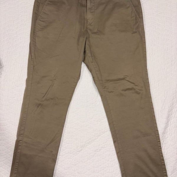 Psycho Bunny Men’s Chino Pants Size 38 Tan Khaki Straight Leg Embroidered Logo