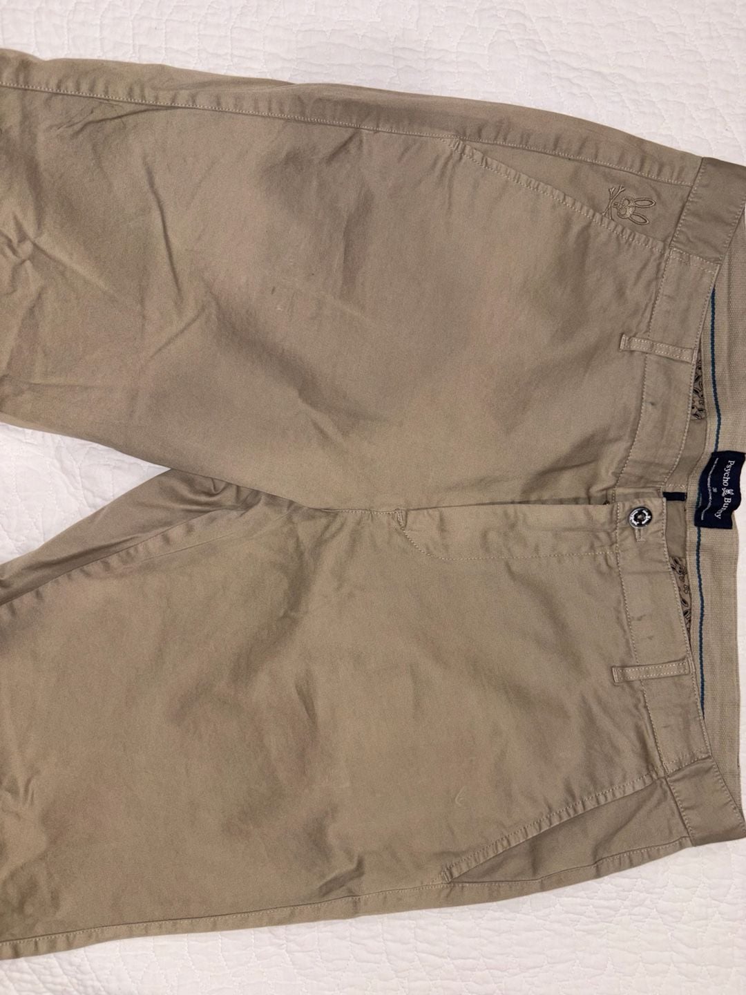 Psycho Bunny Men’s Chino Pants Size 38 Tan Khaki Straight Leg Embroidered Logo 8