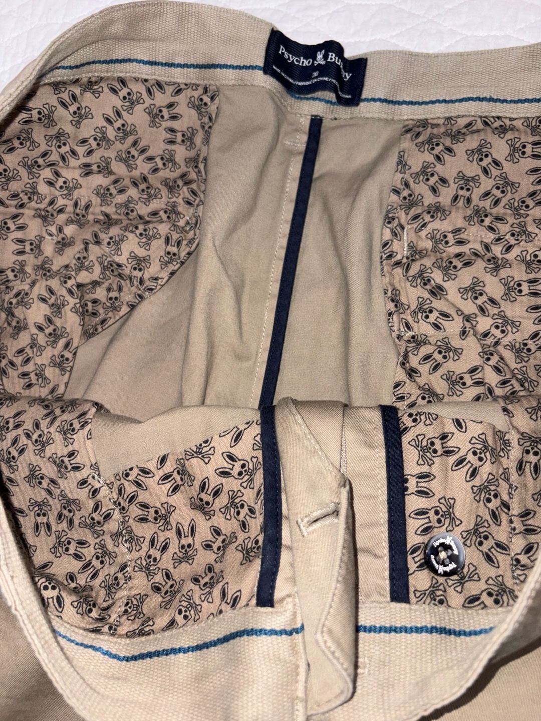 Psycho Bunny Men’s Chino Pants Size 38 Tan Khaki Straight Leg Embroidered Logo 10