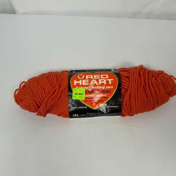 Red Heart 4-Ply Handknitting Yarn 282 Rust Acrylic Skein
